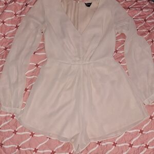 Topshop Blush Pink Long-Sleeve Romper